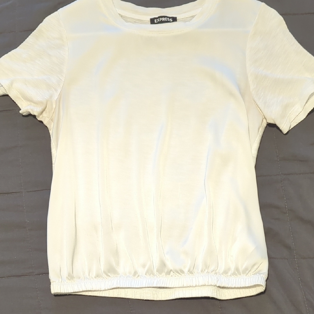 Express Ivory Short Sleeve Top